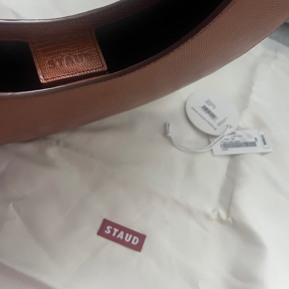 Staud Moon Bag tan lizzard embossed NWT - Picture 13 of 16